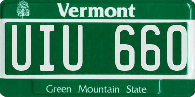 VT license plate UIU660