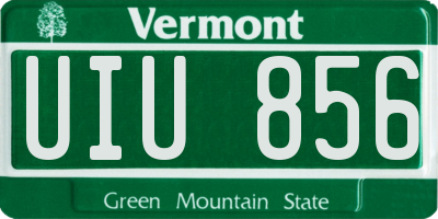 VT license plate UIU856