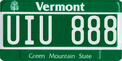 VT license plate UIU888