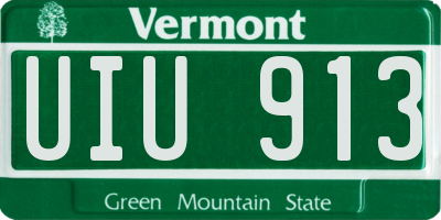 VT license plate UIU913