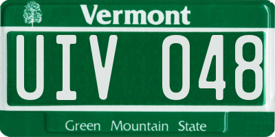 VT license plate UIV048