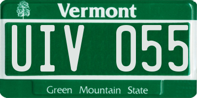 VT license plate UIV055
