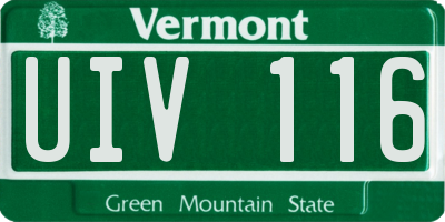 VT license plate UIV116