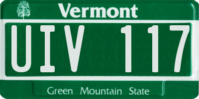 VT license plate UIV117