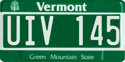 VT license plate UIV145