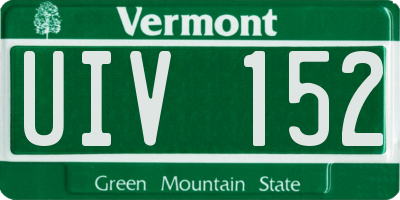 VT license plate UIV152