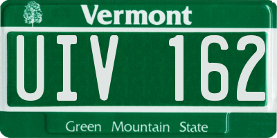 VT license plate UIV162