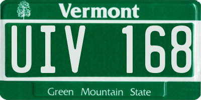 VT license plate UIV168