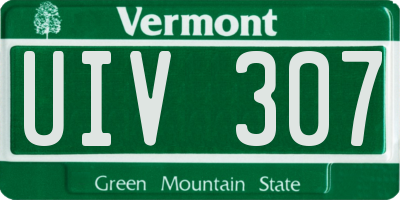 VT license plate UIV307
