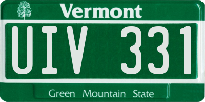 VT license plate UIV331