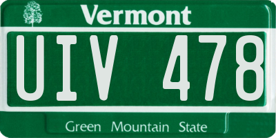 VT license plate UIV478
