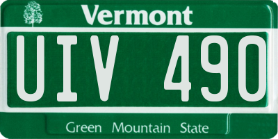 VT license plate UIV490