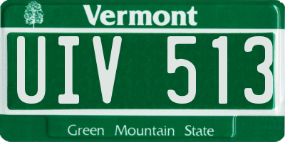 VT license plate UIV513
