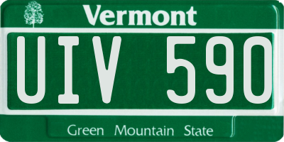 VT license plate UIV590