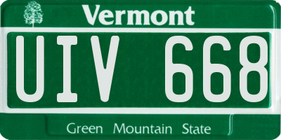 VT license plate UIV668