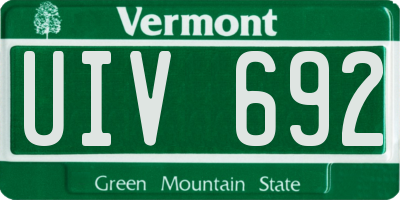 VT license plate UIV692