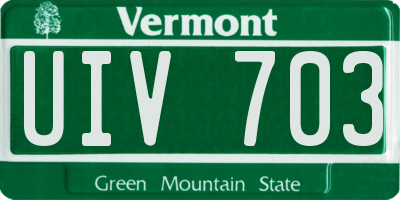 VT license plate UIV703