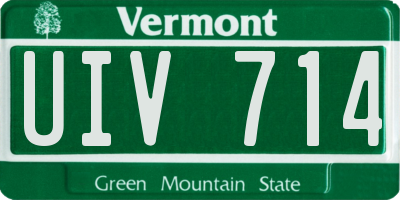 VT license plate UIV714