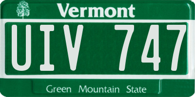 VT license plate UIV747