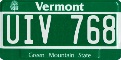 VT license plate UIV768