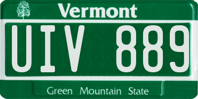VT license plate UIV889