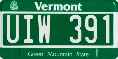 VT license plate UIW391