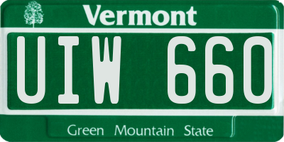 VT license plate UIW660