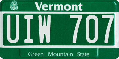VT license plate UIW707