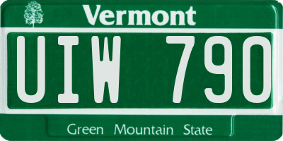 VT license plate UIW790
