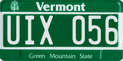 VT license plate UIX056