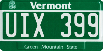 VT license plate UIX399
