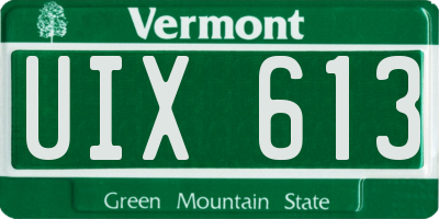 VT license plate UIX613