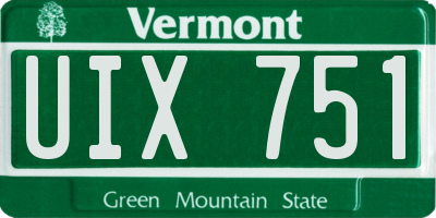 VT license plate UIX751