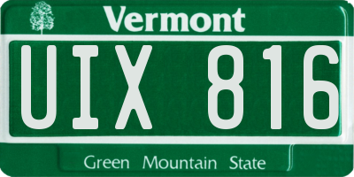 VT license plate UIX816