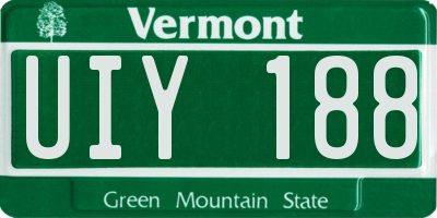VT license plate UIY188