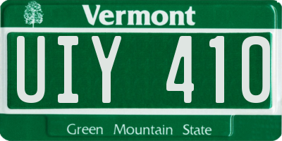 VT license plate UIY410