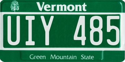 VT license plate UIY485