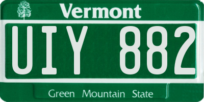 VT license plate UIY882