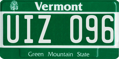 VT license plate UIZ096