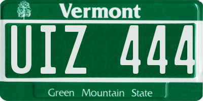 VT license plate UIZ444