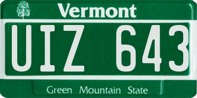 VT license plate UIZ643