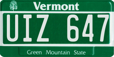 VT license plate UIZ647