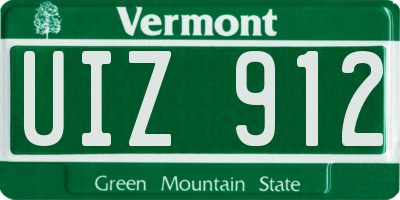 VT license plate UIZ912