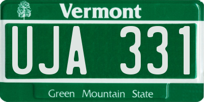 VT license plate UJA331