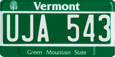 VT license plate UJA543