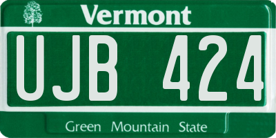 VT license plate UJB424
