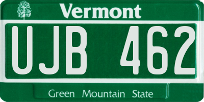 VT license plate UJB462
