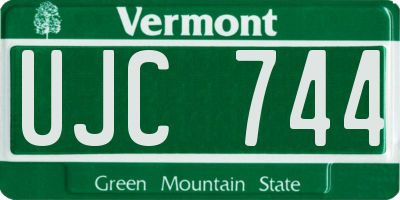 VT license plate UJC744