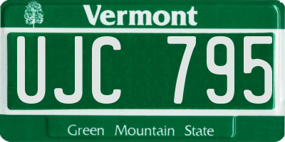 VT license plate UJC795
