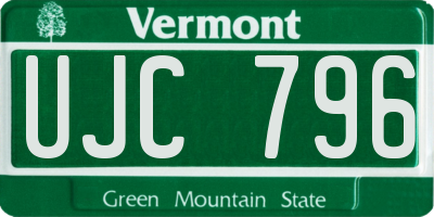 VT license plate UJC796
